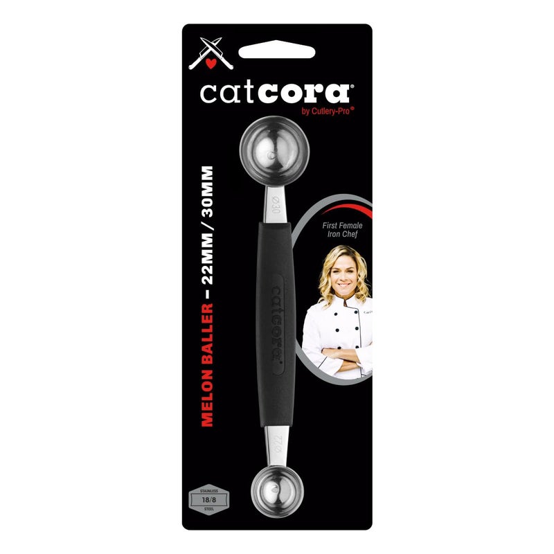 Cat Cora Melon Baller, Professional 18/8 Stainless Steel Dual Blades 22/30-MillimeterFor Melon Balls and Garnishes, Ergonomic Soft-Grip Handle - Image 2